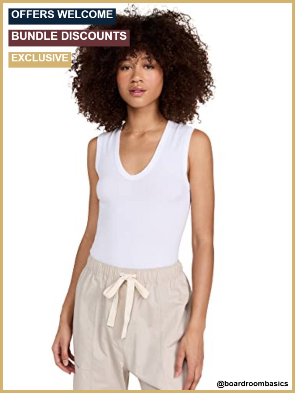 Essential Sleeveless U Neck Tank Top SUPIMA Cotton Fitted Bra-Friendly